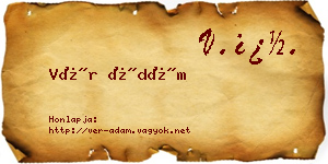 Vér Ádám névjegykártya