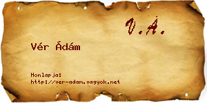 Vér Ádám névjegykártya